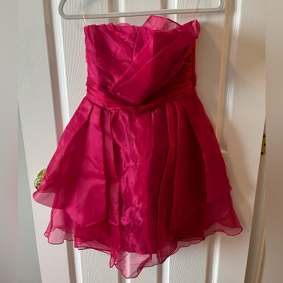 Ruby Rox Pink Strapless dress sz 9 - Picture 2 of 8